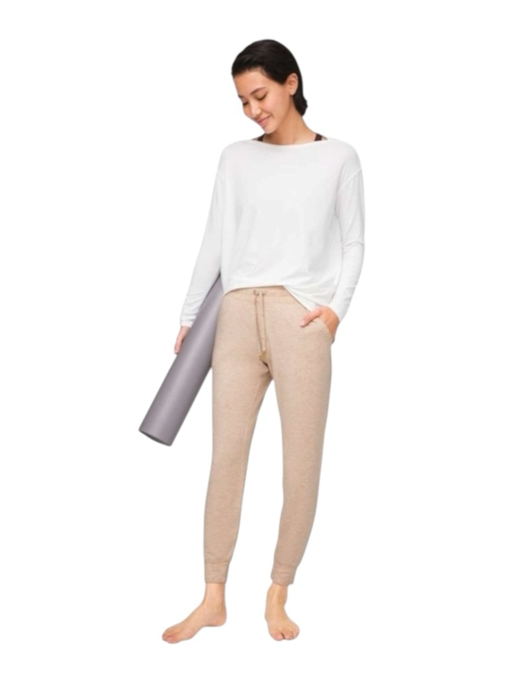 new Lululemon ✪ Warm Down Jogger Pant Soft Touch Modal ✪ Heather Cashew 0 XXS XS